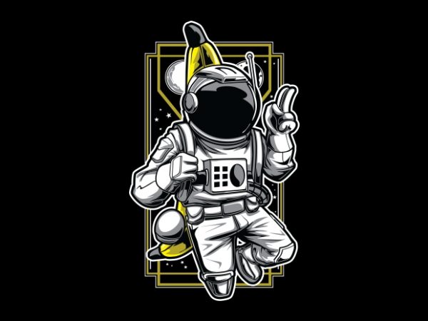 Bananaut - Astronaut & Banana T-Shirt Design buy t shirt design Bananaut - Astronaut & Banana T-Shirt Design buy t shirt design
