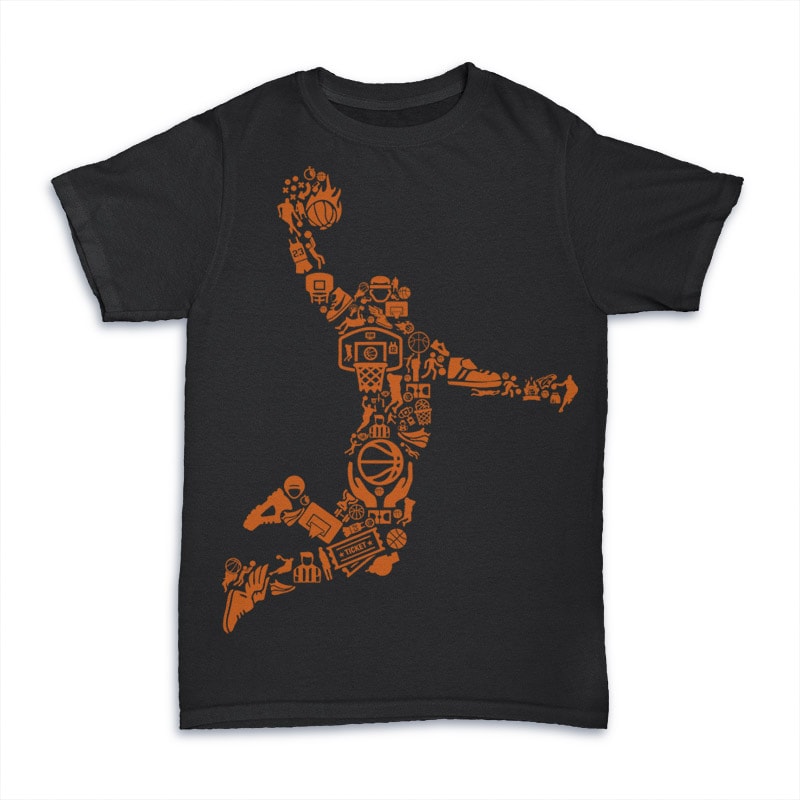 Download Basketball Player t shirt template