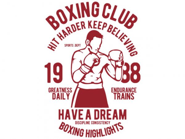Boxing Club Tshirt Design Boxing Club Tshirt Design