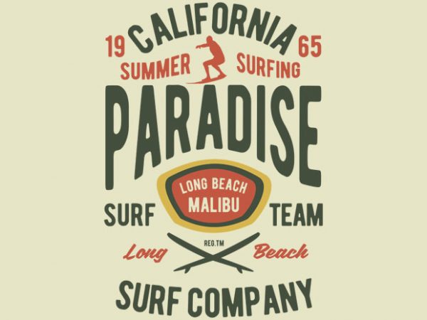California Summer Surfing Paradise Tshirt design buy t shirt design California Summer Surfing Paradise Tshirt design buy t shirt design