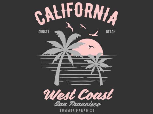 California West Coast Tshirt Design buy t shirt design California West Coast Tshirt Design buy t shirt design