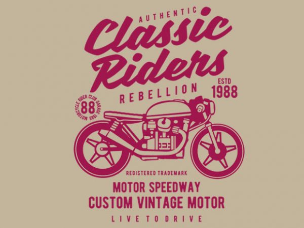 Classic Riders tshirt design Classic Riders tshirt design