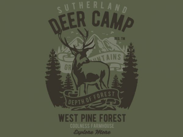 Deer Camp vector t shirt design buy t shirt design Deer Camp vector t shirt design buy t shirt design
