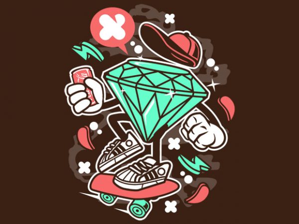 Diamond Skater t shirt vector illustration Diamond Skater t shirt vector illustration