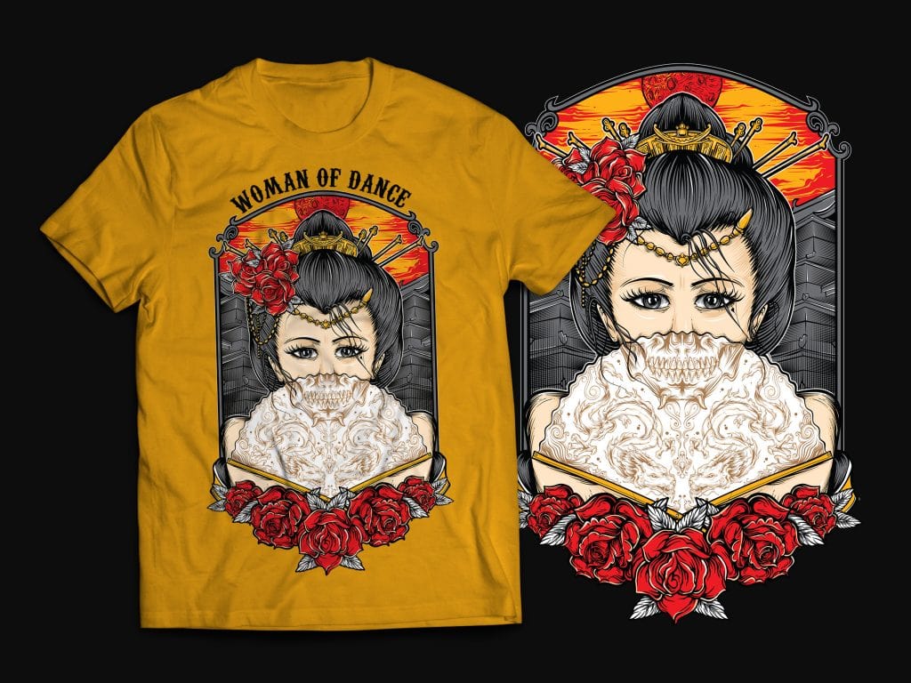 Geisha T-Shirt Design buy t shirt design Geisha T-Shirt Design buy t shirt design