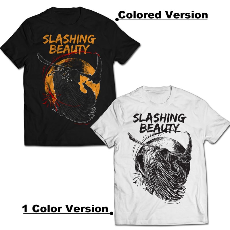 Slashing Beauty - Grim Reaper buy t shirt design Slashing Beauty - Grim Reaper buy t shirt design
