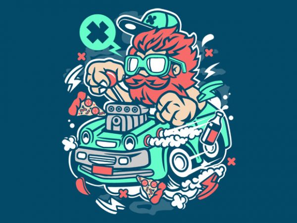 Smoking Hotrod t shirt template vector Smoking Hotrod t shirt template vector