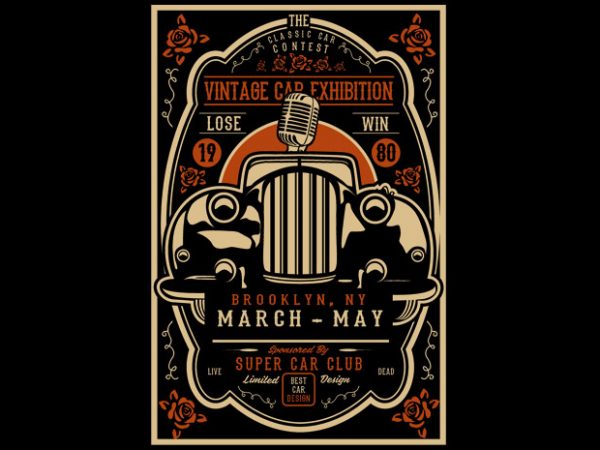 Vintage Car Exhibition buy t shirt design Vintage Car Exhibition buy t shirt design