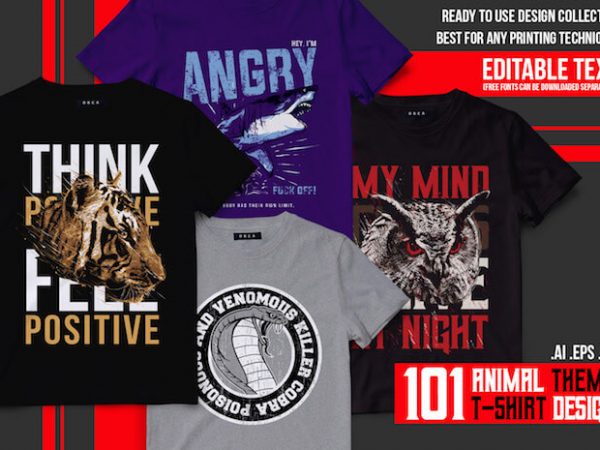 101 Animal T-shirt Designs Bundle 101 Animal T-shirt Designs Bundle