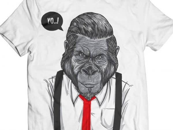 Slick Ape – Gorilla Business t shirt template vector Slick Ape – Gorilla Business t shirt template vector